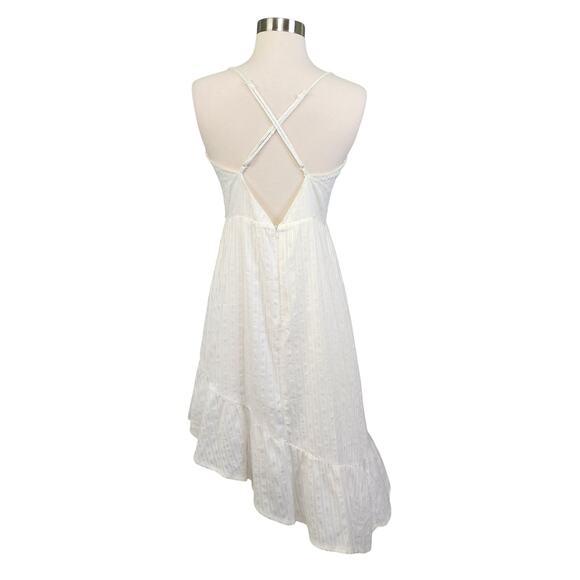 Lost + Wander Womens Asymmetrical Midi Dress Size Medium White Boho Bridal Beach - Picture 6 of 16